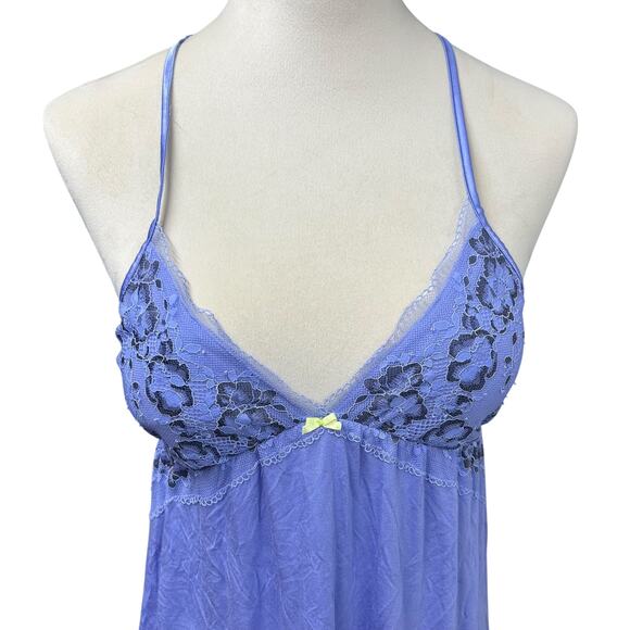 Romantic Glam Lace Slip Victoria’s Secret Purple Floral Nightie Medium - Picture 2 of 7